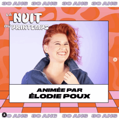 Photo : Elena Ramos. L'humoriste Élodie Poux, pour La Nuit du Printemps.