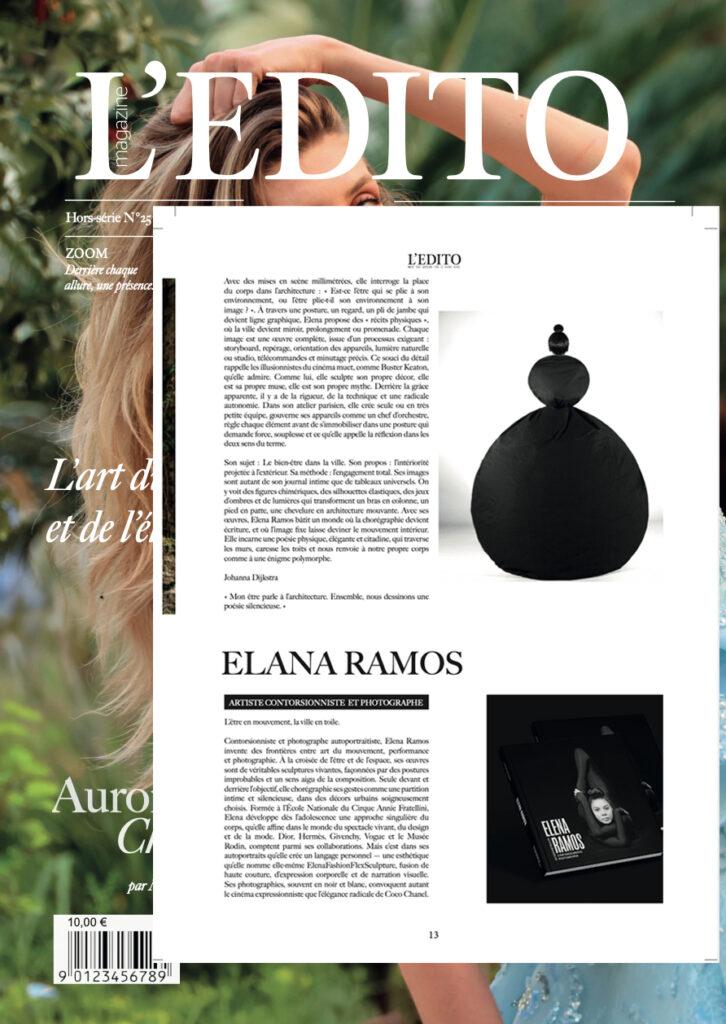 Article dans le magazine L'Édito sur le travail d'Elena Ramos, autoportraitiste, 2026.